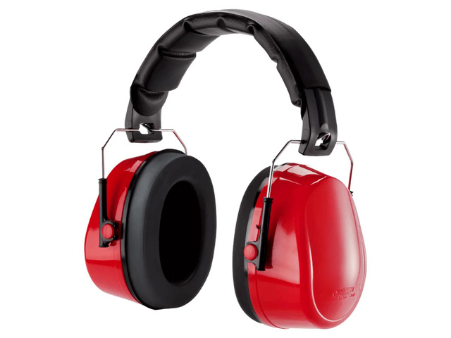 Sanoxy Red Low-Profile Hearing Protection Earmuffs with NRR 23, Adjustable Fit for Comfortable All-Day Use-Red