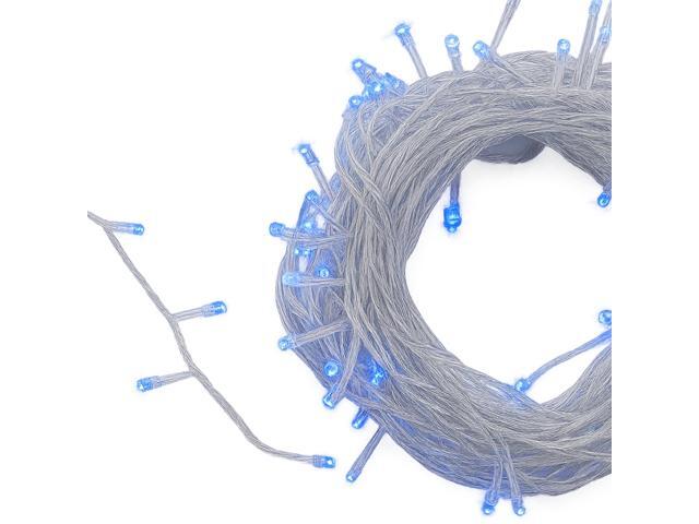 Elegani 100 LED Blue String Lights 32ft Black Wire, 8 Lighting Modes, Indoor/Outdoor Plug-In Fairy Lights for Christmas, Parties, Bedroom, Patio &...