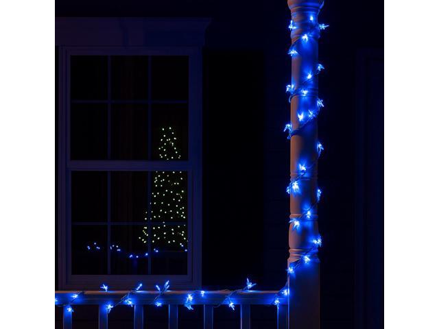 Elegani 100 LED String Lights with Flexible Clear Wire Blue, Indoor/Outdoor, 33ft, Waterproof, Energy Efficient, Plug-In Holiday & Party Lighting