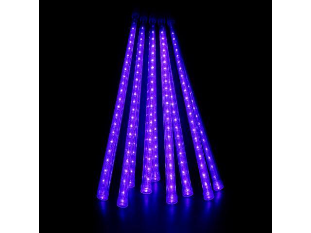 Elegani 8-Tube Snowfall Lights 50cm Purple LED Meteor Shower Lights, Indoor/Outdoor, Waterproof, Plug-In, Holiday & Party Decoration