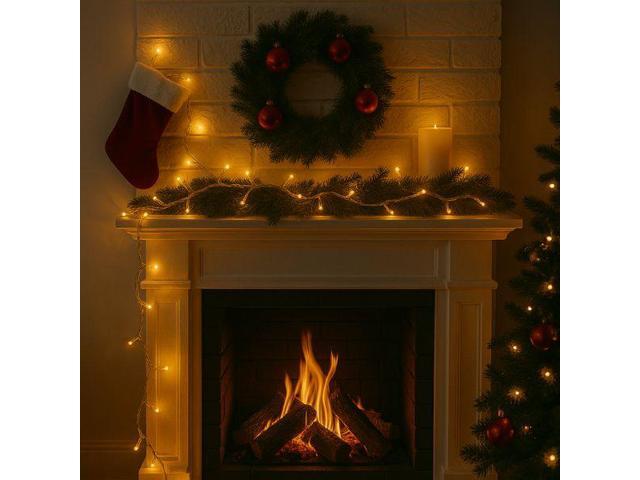 Elegani 100 LED Yellow String Lights 32ft Black Wire, 8 Lighting Modes, Indoor/Outdoor Plug-In Fairy Lights for Christmas, Parties, Bedroom, Patio...