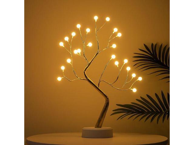 Elegani 60 LED Warm White Tree Lights Bulbs 20' Height, Flexible Branches, Indoor Decorative Lighting for Holiday, Wedding, Party, and Home Décor
