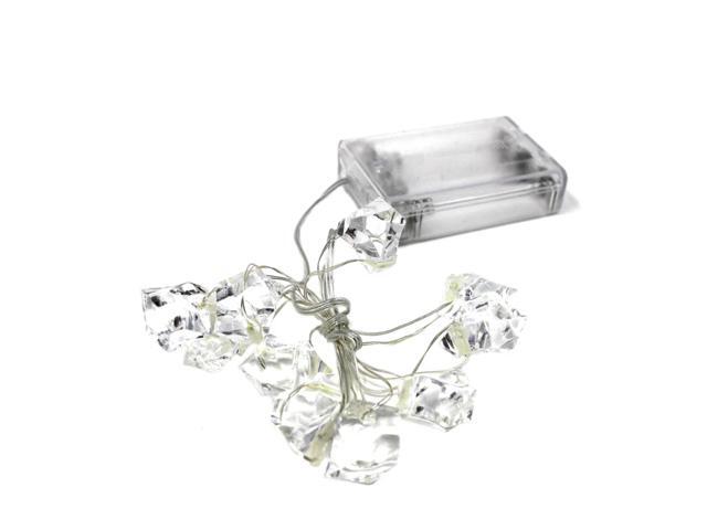 Elegani 10 LED Crystal String Lights 4.9ft Warm White, Clear Wire, Indoor Decorative Fairy Lights for Bedroom, Party, Wedding, and Holiday Decor