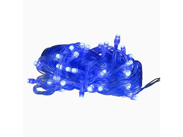 Elegani 100 LED Matte Blue String Lights 32ft Plug-In, Soft Glow, Indoor/Outdoor Decorative Lighting for Holiday, Party, and Home Décor