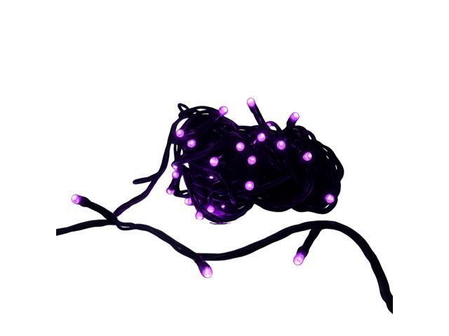 Elegani 100 LED String Lights with Connector Purple Lights on Green Wire, Indoor Outdoor Waterproof Holiday Lighting-32ft
