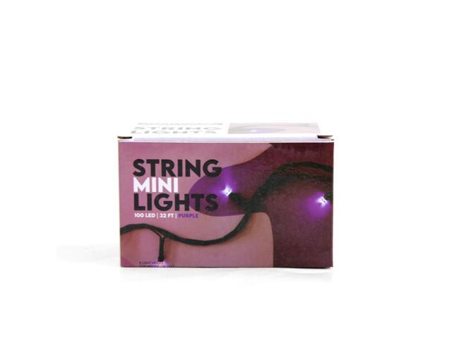 Elegani 100 LED String Lights with Connector Purple Lights on Green Wire, Indoor Outdoor Waterproof Holiday Lighting-32ft