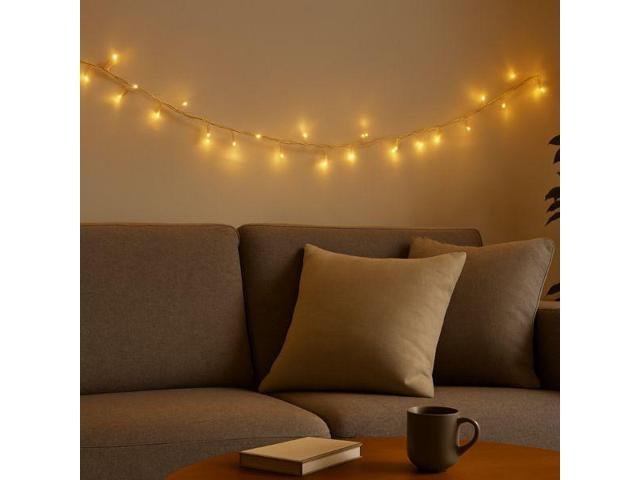 Elegani 100 LED Warm White String Lights 32ft Black Wire, 8 Lighting Modes, Indoor/Outdoor Plug-In Fairy Lights for Christmas, Parties, Bedroom,...