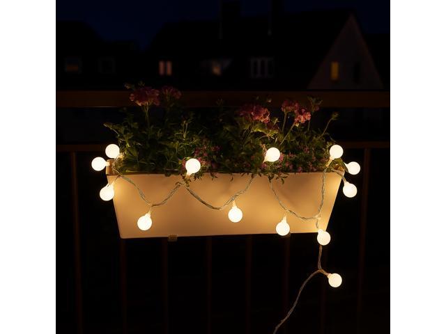 Elegani 100 LED White String Light Bulbs with Connector 32ft Plug-In, 8 Lighting Modes, Indoor Decorative Lighting for Holiday, Party, and Home Décor