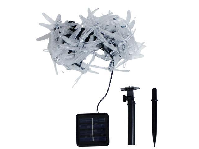 Elegani Solar Dragonfly String Lights 30 LED Outdoor Garden Décor with 8 Light Modes-Warm White