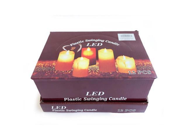 Elegani Small Flameless LED Tealight Candles 12 Pack 2.75' White Warm Glow Safe for Home, Decor, and Events