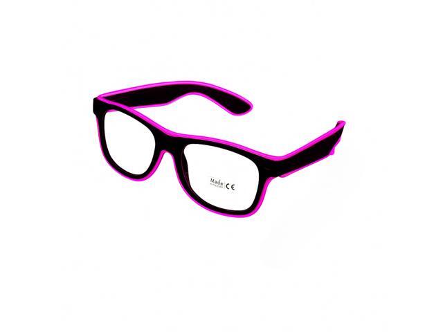 Elegani Pink LED Glow Glasses Light Up Party Eyewear for Festivals, Birthdays & Night Events