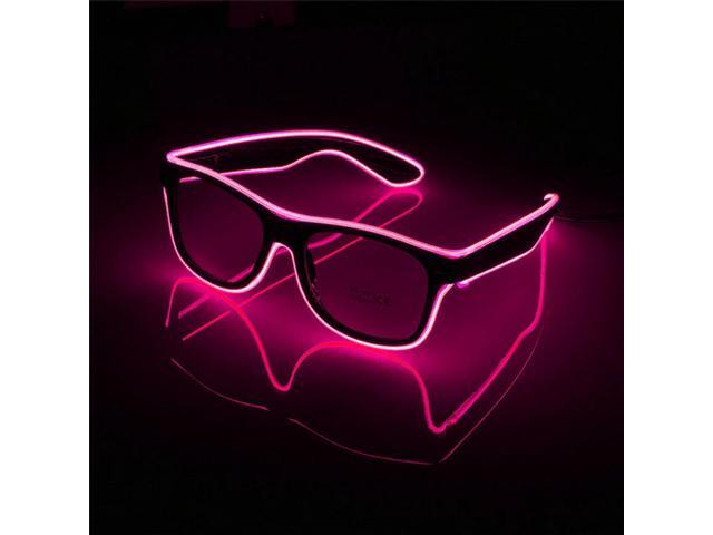 Elegani Pink LED Glow Glasses Light Up Party Eyewear for Festivals, Birthdays & Night Events