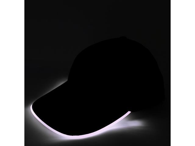 Elegani Night Runner LED Glow Hat White Light Up Baseball Cap with Adjustable Fit & 3 Light Modes