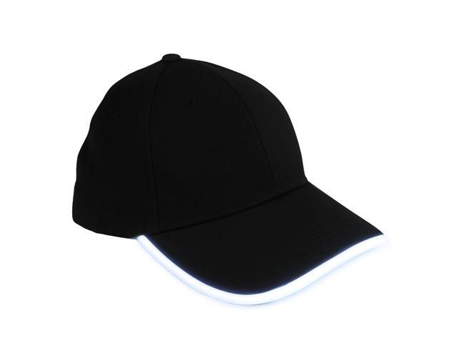 Elegani Night Runner LED Glow Hat White Light Up Baseball Cap with Adjustable Fit & 3 Light Modes