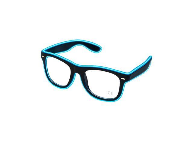 Elegani Blue LED Glow Glasses Light Up Party Eyewear for Festivals, Birthdays & Night Events