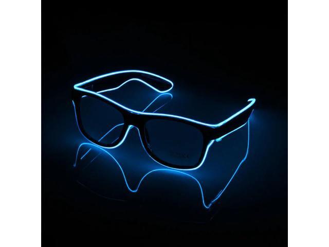 Elegani Blue LED Glow Glasses Light Up Party Eyewear for Festivals, Birthdays & Night Events