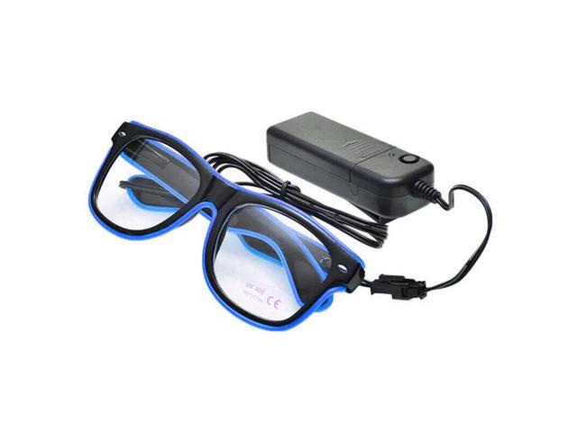 Elegani Blue LED Glow Glasses Light Up Party Eyewear for Festivals, Birthdays & Night Events