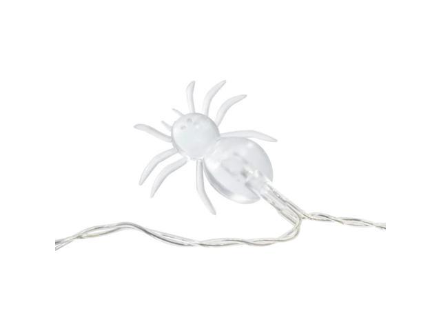 Elegani 10 LED Spider String Lights Purple Glow Halloween Décor 3ft Clear Wire
