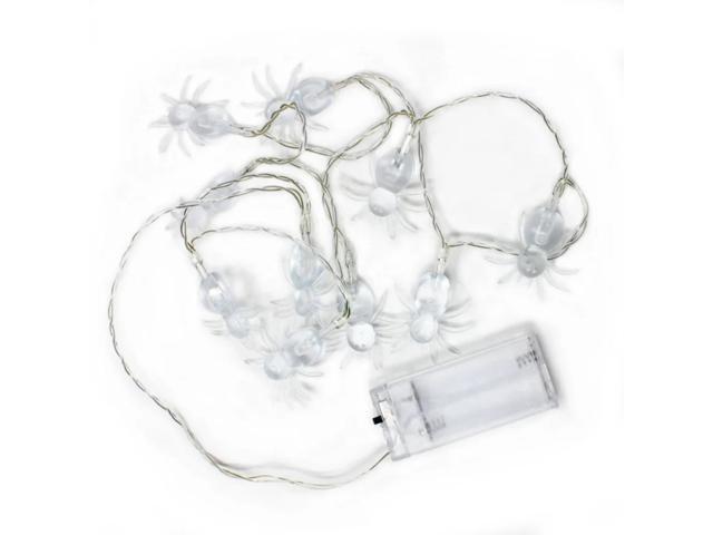 Elegani 10 LED Spider String Lights Purple Glow Halloween Décor 3ft Clear Wire