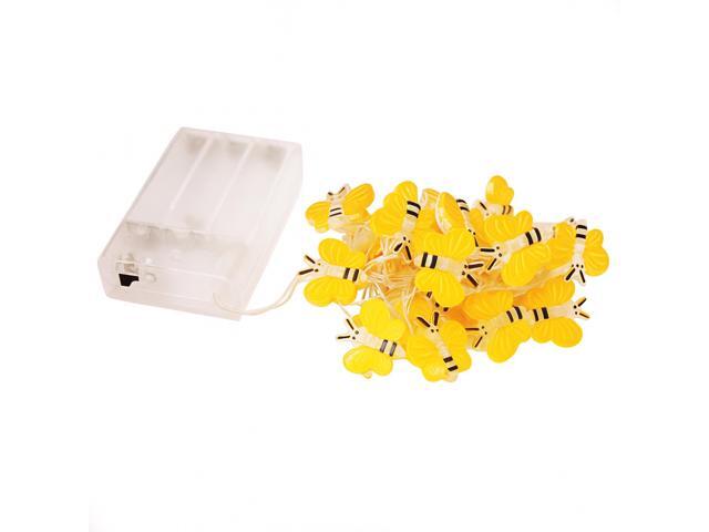 Elegani Super Pack-20 LED Bee String Lights Warm White 9.5ft Indoor Décor Cute Bee Light Garland 12pcs PDQ Display