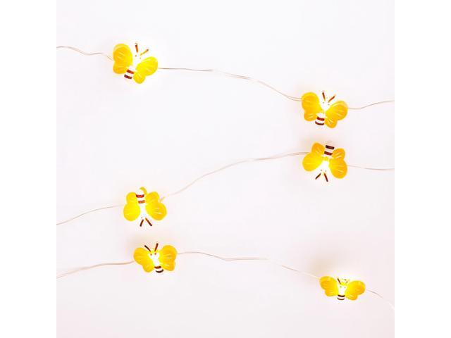 Elegani Super Pack-20 LED Bee String Lights Warm White 9.5ft Indoor Décor Cute Bee Light Garland 12pcs PDQ Display