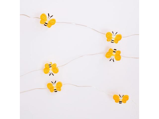 Elegani Super Pack-20 LED Bee String Lights Warm White 9.5ft Indoor Décor Cute Bee Light Garland 12pcs PDQ Display