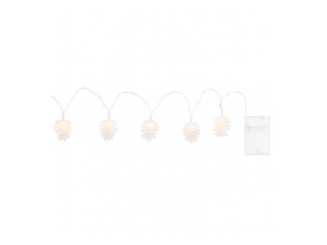 Elegani 10 LED Pine Cone String Lights Warm White, Soft Plastic, Indoor Outdoor Decorative Lighting