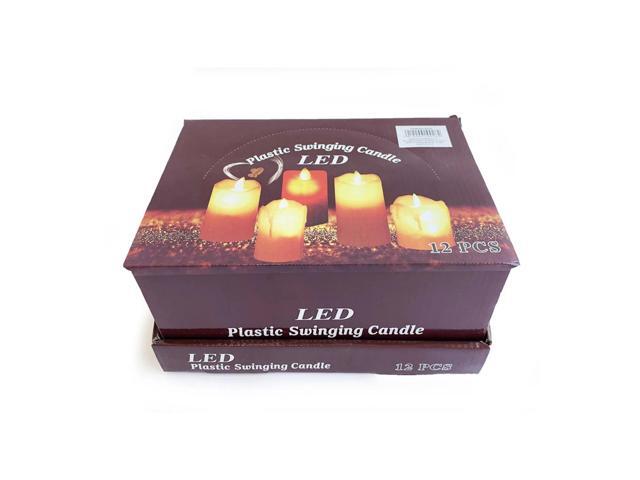 Elegani Small Flameless LED Candle 12 Pack 2.75' Red Tealight Flickering Lights for Indoor Decor, Events, Holidays