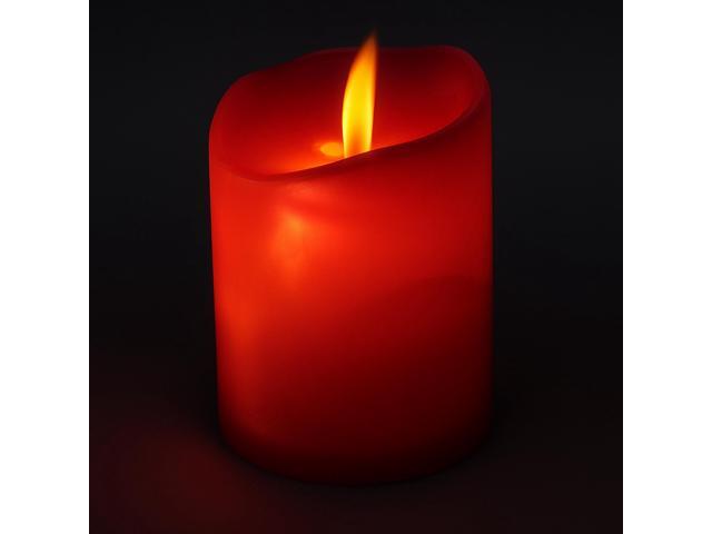 Elegani Small Flameless LED Candle 12 Pack 2.75' Red Tealight Flickering Lights for Indoor Decor, Events, Holidays
