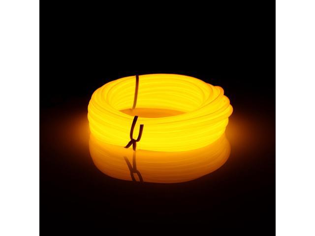 Elegani 6FT Wearable Neon Glow String Light with Clip Flexible Nighttime Safety & Party Decoration-Yellow