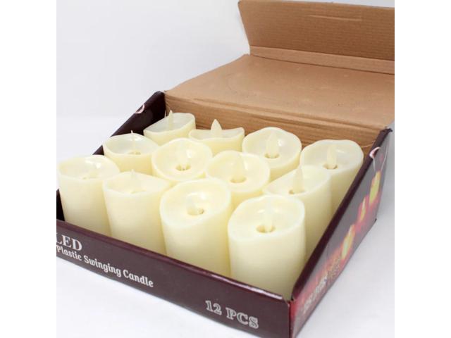 Elegani Small Flameless LED Candle 12 Pack 2.75' Realistic Yellow Glow, Flickering Tealight Set for Home, Events, and Holidays