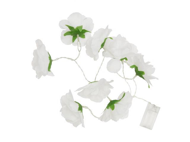 Elegani 8 LED White Flower String Lights Warm White Floral Fairy Lights for Home and Event Décor