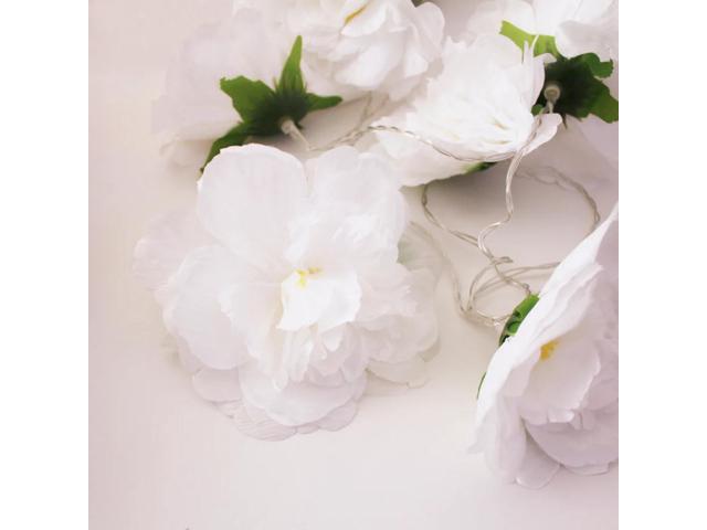Elegani 8 LED White Flower String Lights Warm White Floral Fairy Lights for Home and Event Décor