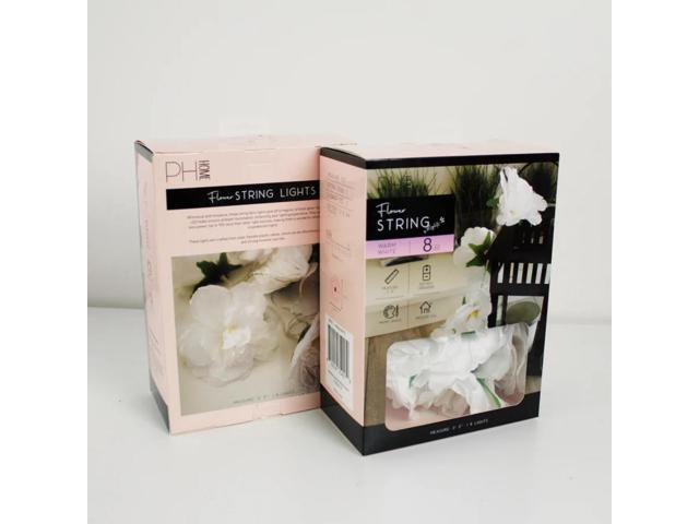 Elegani 8 LED White Flower String Lights Warm White Floral Fairy Lights for Home and Event Décor