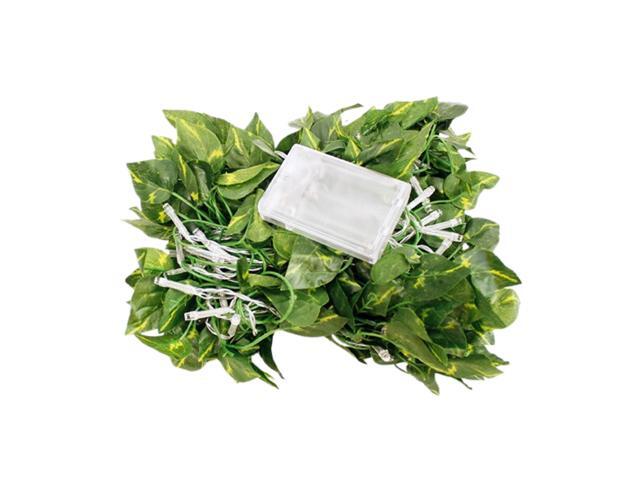 Elegani 66 LED Ivy Leaf Curtain Lights 3.3ft x 5.2ft, 6 Strands, Warm White, Indoor Hanging Vine Decor for Bedroom Wall, Door, Ceiling