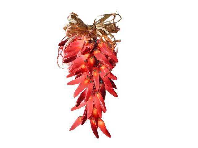 Elegani 10 LED Chili Pepper String Lights Warm White Decorative Indoor Outdoor Accent Lighting