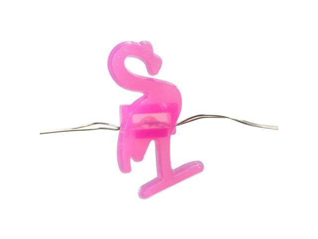 Elegani 20 LED Pink Flamingo String Lights Tropical Decor for Patio, Poolside or Indoor Use, 7 Ft