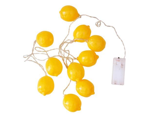 Elegani 10 LED Lemon String Lights Warm White Indoor Outdoor Décor for Windows, Trees, Railings, Holiday Display
