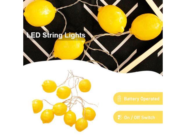 Elegani 10 LED Lemon String Lights Warm White Indoor Outdoor Décor for Windows, Trees, Railings, Holiday Display