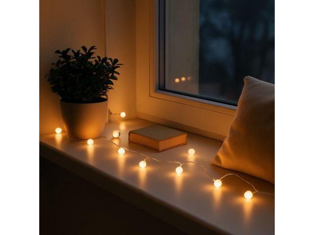 Elegani Frosted Globe String Lights with Remote 50 LED 15.7ft Fairy Lights with 8 Lighting Modes, Warm White Indoor Outdoor Decorative String Light