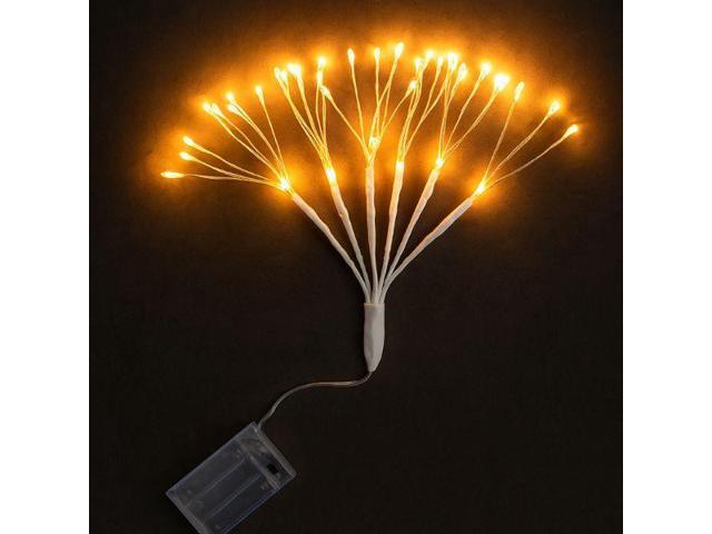 Elegani 80 LED Dandelion String Light Bendable Silver Copper Flower Fairy Light for Vase, Decor & Events Warm White