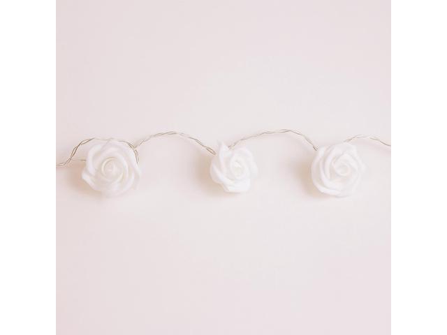 Elegani 20 LED Warm White Rose String Lights 9.5ft Soft PE Flowers for Wedding & Home Decor