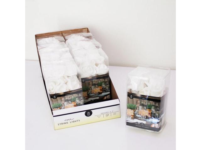 Elegani 20 LED Warm White Rose String Lights 9.5ft Soft PE Flowers for Wedding & Home Decor