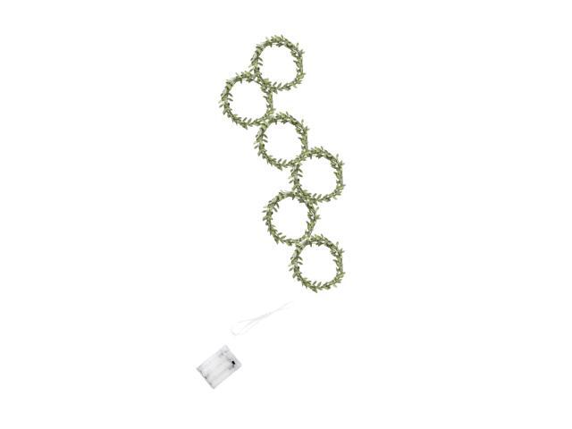 Elegani 96 LED Green Leaf Vine Fairy Curtain Lights 5.2ft x 2ft Hanging Faux Garland Lighted Backdrop with 6 Strands, Warm White Glow, Indoor...