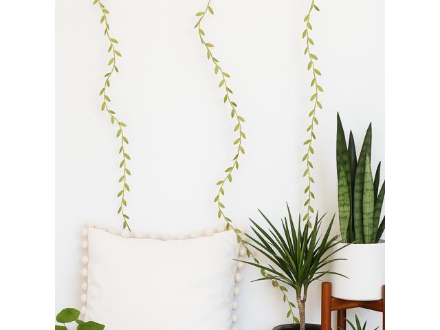 Elegani 96 LED Green Leaf Vine Fairy Curtain Lights 5.2ft x 2ft Hanging Faux Garland Lighted Backdrop with 6 Strands, Warm White Glow, Indoor...