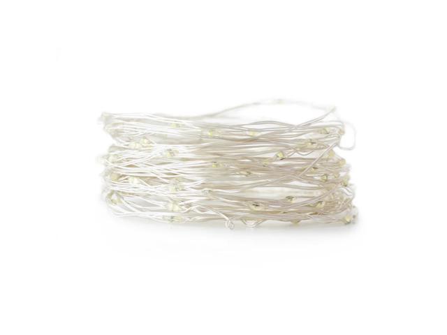 Elegani 100 LED White Fairy Lights 33 Ft Silver Copper Wire String Lights, White Glow, 8 Modes, Indoor Decorative Lighting for Wedding, Bedroom,...