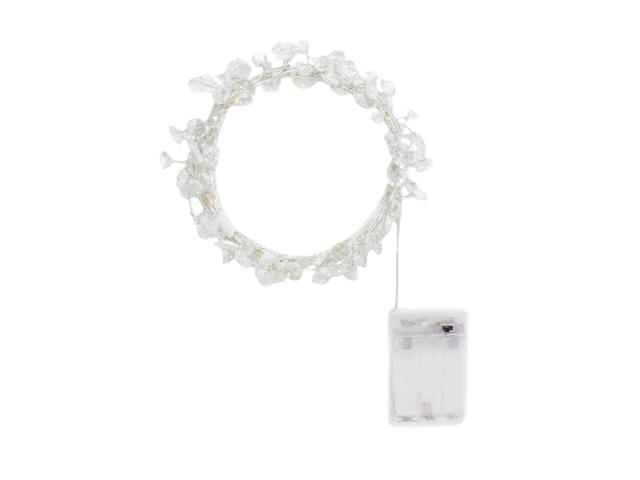 Elegani 40 LED Crystal Gemstone Fairy Lights 16ft Silver Wire String Lights with 97 Clear Crystals Warm White Glow for Bedroom, Nursery, Party,...