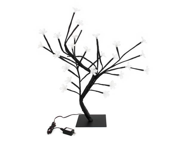 Elegani Lighted Cherry Blossom Tree 18 Tabletop LED Tree with 24 White Blossoms, Warm White Lights for Wedding, Event, or Home Décor