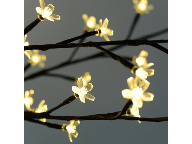 Elegani Lighted Cherry Blossom Tree 18 Tabletop LED Tree with 24 White Blossoms, Warm White Lights for Wedding, Event, or Home Décor