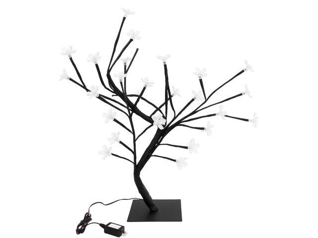 Elegani Lighted Cherry Blossom Tree 18 Tabletop LED Tree with 24 White Blossoms, Warm White Lights for Wedding, Event, or Home Décor